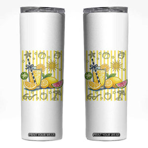 Striped Summer Lemonade Skinny Tumbler Preppy Brushstroke Aesthetic Graphic TS12 White Print Your Wear