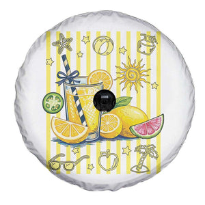 Striped Summer Lemonade Spare Tire Cover Preppy Brushstroke Aesthetic Graphic TS12 Print Your Wear