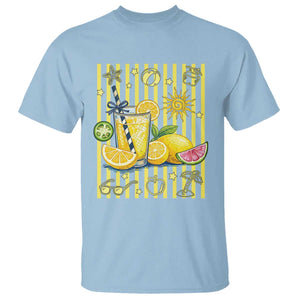 Striped Summer Lemonade T Shirt Preppy Brushstroke Aesthetic Graphic TS12 Light Blue Print Your Wear