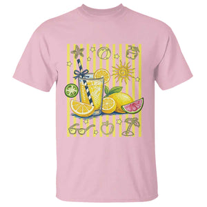 Striped Summer Lemonade T Shirt Preppy Brushstroke Aesthetic Graphic TS12 Light Pink Print Your Wear