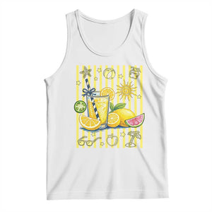 Striped Summer Lemonade Tank Top Preppy Brushstroke Aesthetic Graphic TS12 White Print Your Wear