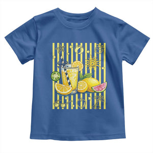 Striped Summer Lemonade Toddler T Shirt Preppy Brushstroke Aesthetic Graphic TS12 Royal Blue Print Your Wear