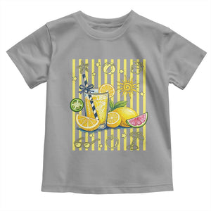 Striped Summer Lemonade Toddler T Shirt Preppy Brushstroke Aesthetic Graphic TS12 Sport Gray Print Your Wear