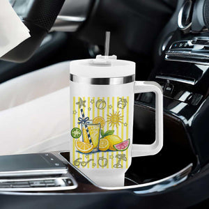 Striped Summer Lemonade Tumbler With Handle Preppy Brushstroke Aesthetic Graphic TS12 Print Your Wear