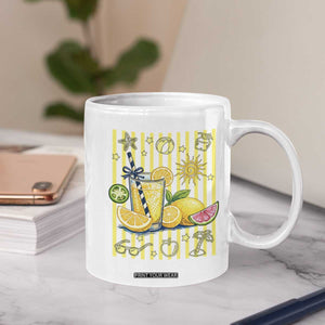 Striped Summer Lemonade Coffee Mug Preppy Brushstroke Aesthetic Graphic TS12 Print Your Wear