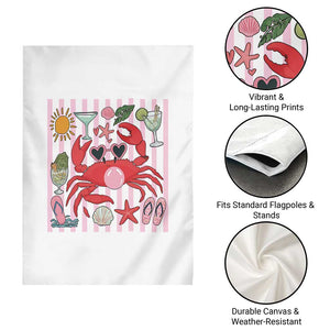 Funny Crab Tropical Summer Vacation Gift Garden Flag Striped Summer Beach Vibes TS12 Print Your Wear