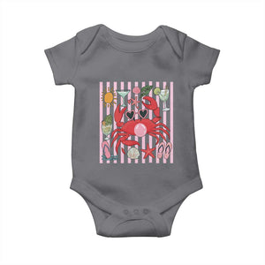 Funny Crab Tropical Summer Vacation Gift Baby Onesie Striped Summer Beach Vibes TS12 Charcoal Print Your Wear