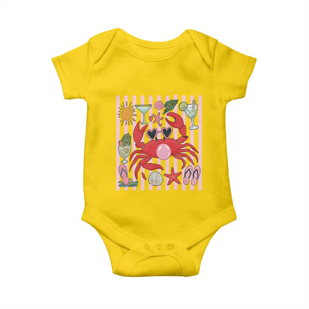 Funny Crab Tropical Summer Vacation Gift Baby Onesie Striped Summer Beach Vibes TS12 Daisy Print Your Wear