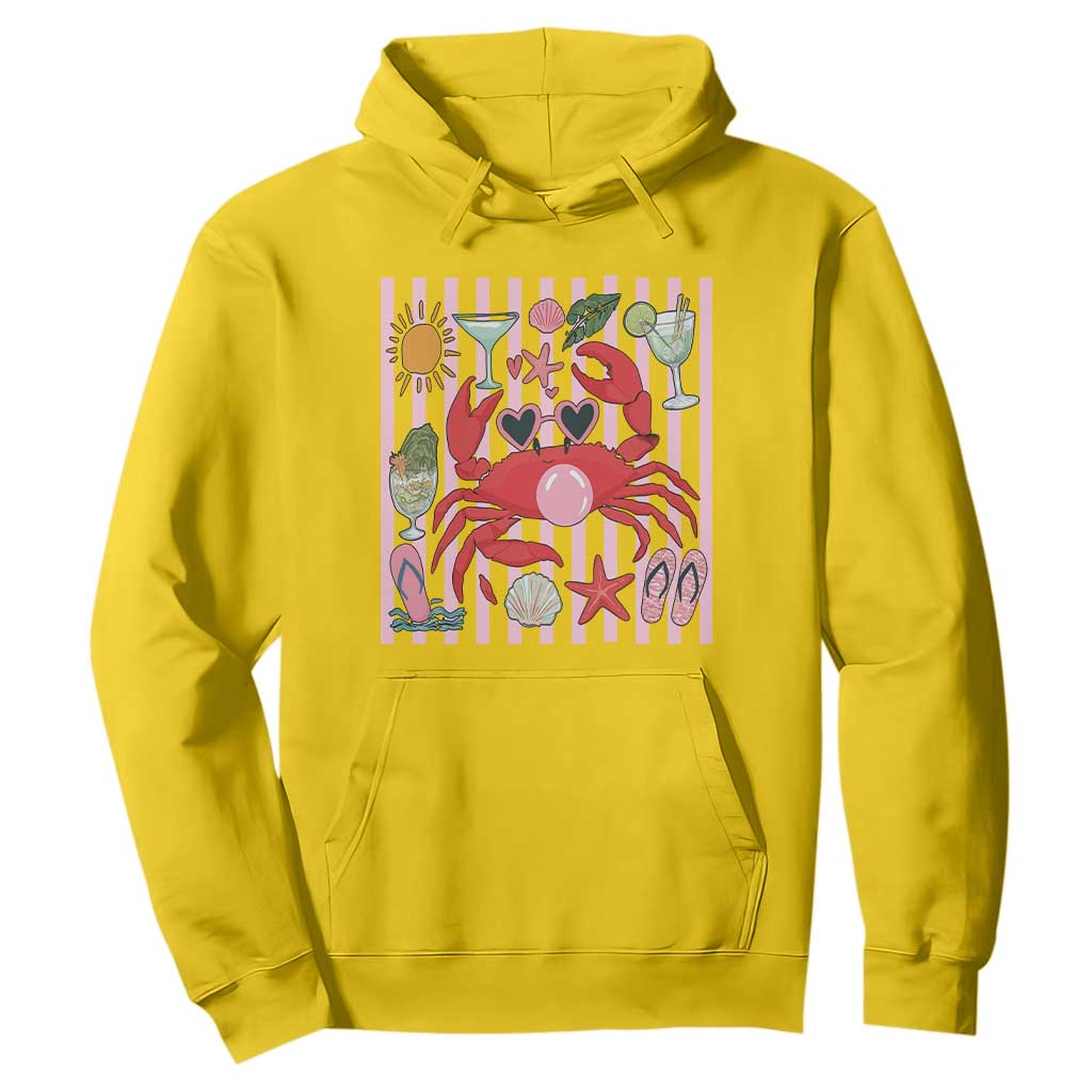 Funny Crab Tropical Summer Vacation Gift Hoodie Striped Summer Beach Vibes TS12 Daisy Print Your Wear