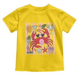 Funny Crab Tropical Summer Vacation Gift Toddler T Shirt Striped Summer Beach Vibes TS12 Daisy Print Your Wear