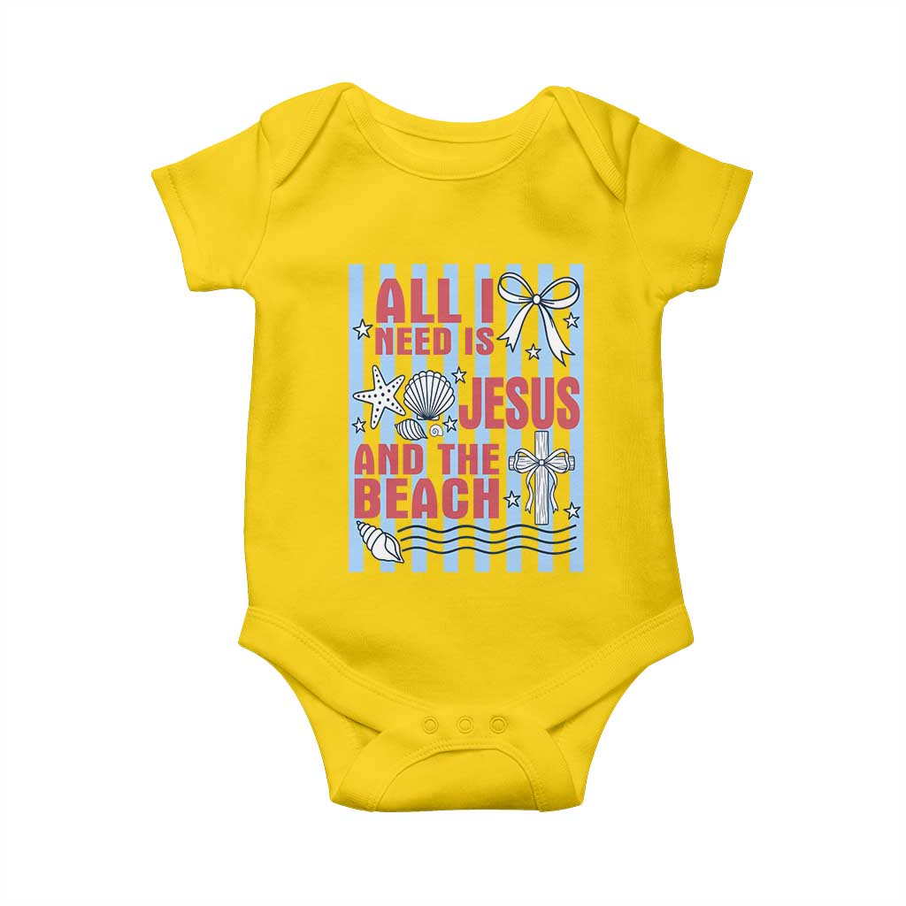 All I Need Is Jesus And The Beach Baby Onesie Striped Christian Summer Graphic TS12 Daisy Print Your Wear