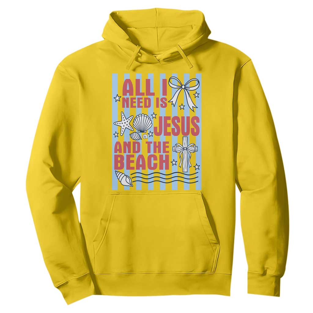 All I Need Is Jesus And The Beach Hoodie Striped Christian Summer Graphic TS12 Daisy Print Your Wear