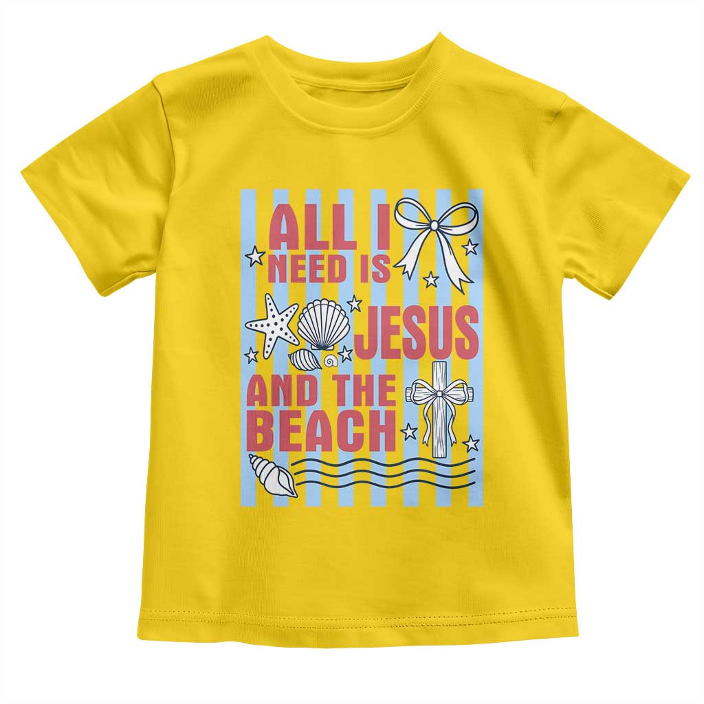 All I Need Is Jesus And The Beach Toddler T Shirt Striped Christian Summer Graphic TS12 Daisy Print Your Wear