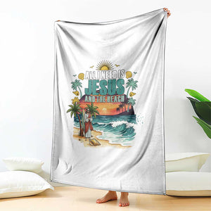 All I Need Is Jesus And The Beach Throw Blanket Christian Summer Faith Graphic TS12 Print Your Wear