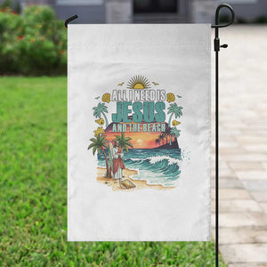 All I Need Is Jesus And The Beach Garden Flag Christian Summer Faith Graphic TS12 Print Your Wear