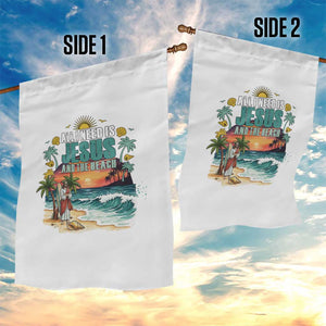 All I Need Is Jesus And The Beach Garden Flag Christian Summer Faith Graphic TS12 Print Your Wear