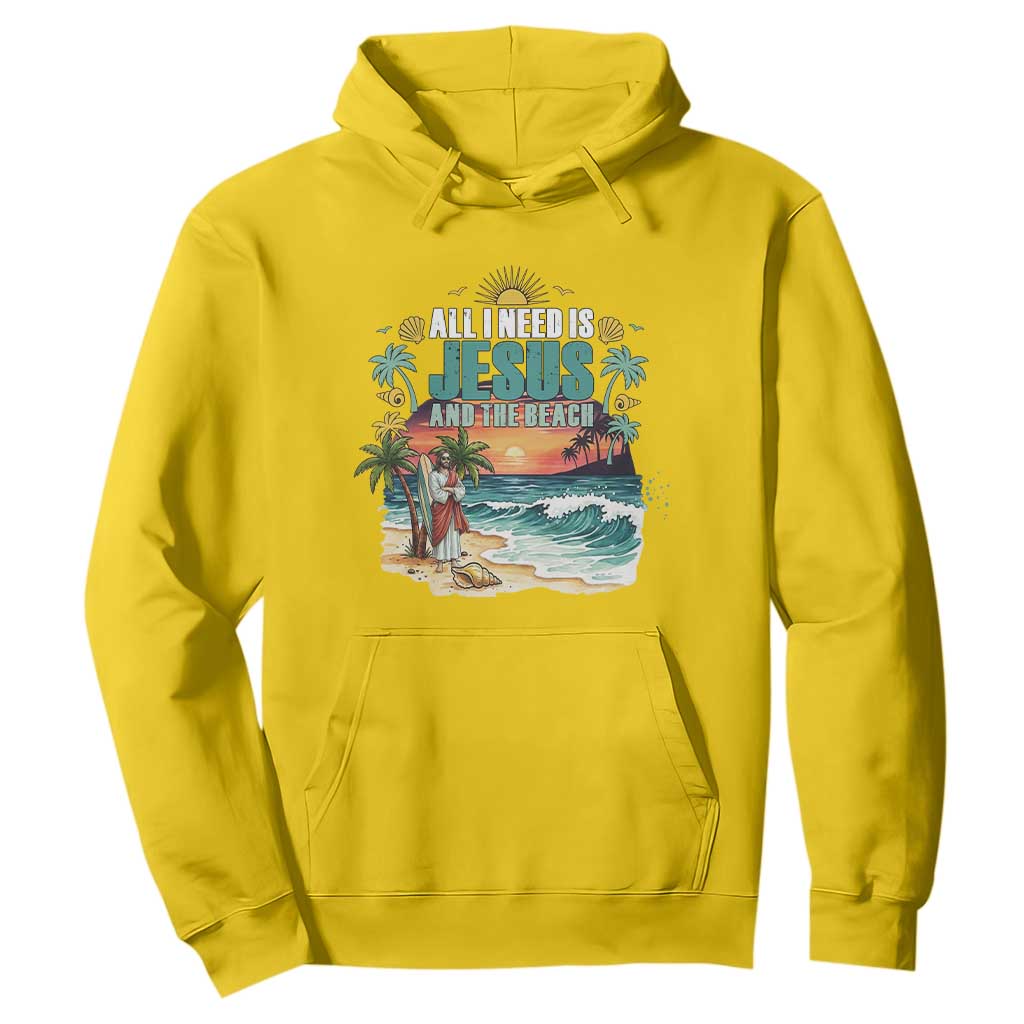 All I Need Is Jesus And The Beach Hoodie Christian Summer Faith Graphic TS12 Daisy Print Your Wear