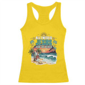 All I Need Is Jesus And The Beach Racerback Tank Top Christian Summer Faith Graphic TS12 Daisy Print Your Wear