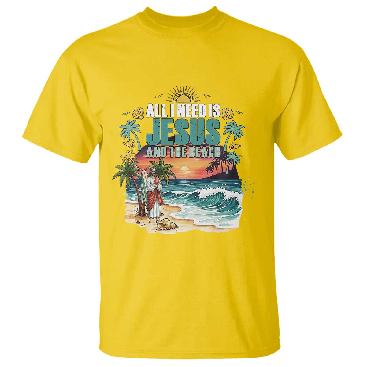 All I Need Is Jesus And The Beach T Shirt Christian Summer Faith Graphic TS12 Daisy Print Your Wear