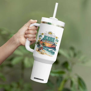All I Need Is Jesus And The Beach Tumbler With Handle Christian Summer Faith Graphic TS12 Print Your Wear