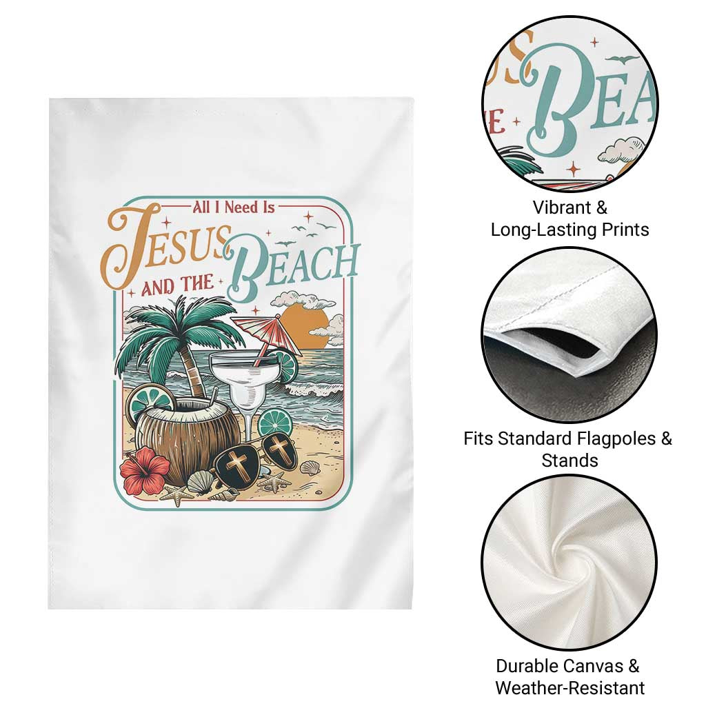 Funny Christian Beach Gift Garden Flag All I Need Is Jesus And The Beach TS12 Print Your Wear
