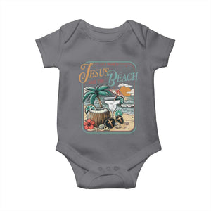 Funny Christian Beach Gift Baby Onesie All I Need Is Jesus And The Beach TS12 Charcoal Print Your Wear