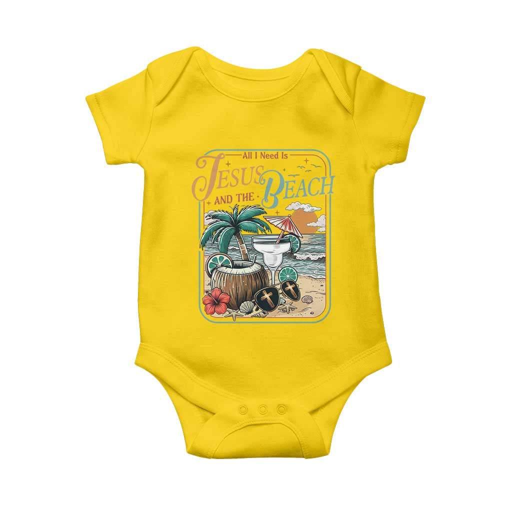 Funny Christian Beach Gift Baby Onesie All I Need Is Jesus And The Beach TS12 Daisy Print Your Wear