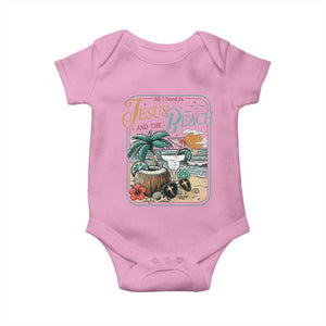 Funny Christian Beach Gift Baby Onesie All I Need Is Jesus And The Beach TS12 Light Pink Print Your Wear