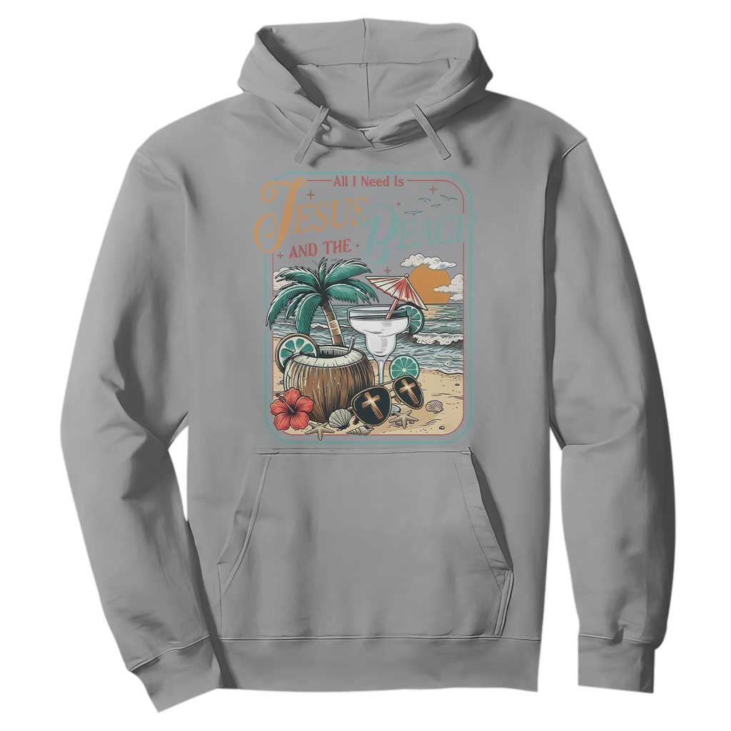 Funny Christian Beach Gift Hoodie All I Need Is Jesus And The Beach TS12 Sport Gray Print Your Wear