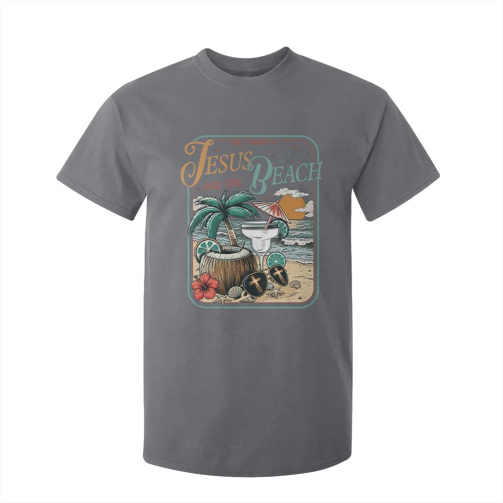 Funny Christian Beach Gift T Shirt For Kid All I Need Is Jesus And The Beach TS12 Charcoal Print Your Wear
