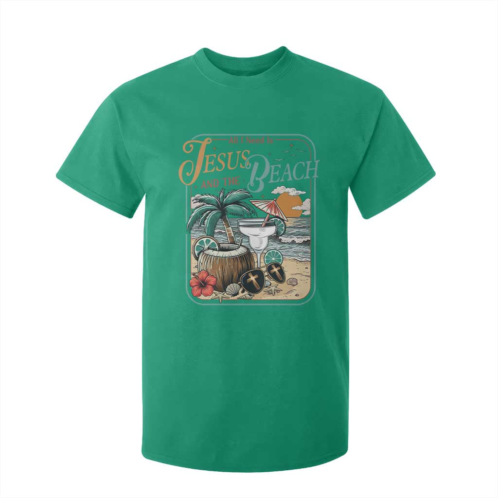 Funny Christian Beach Gift T Shirt For Kid All I Need Is Jesus And The Beach TS12 Irish Green Print Your Wear