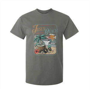 Funny Christian Beach Gift T Shirt For Kid All I Need Is Jesus And The Beach TS12 Military Green Print Your Wear