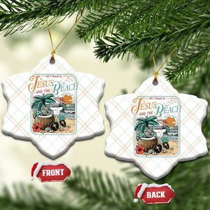 Funny Christian Beach Gift Ceramic Ornament All I Need Is Jesus And The Beach TS12 Print Your Wear