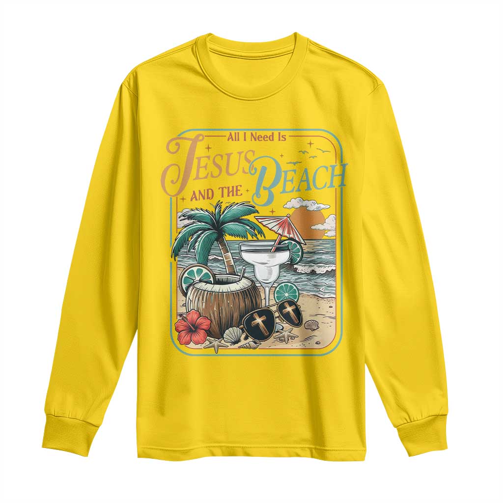 Funny Christian Beach Gift Long Sleeve Shirt All I Need Is Jesus And The Beach TS12 Daisy Print Your Wear