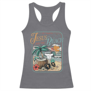 Funny Christian Beach Gift Racerback Tank Top All I Need Is Jesus And The Beach TS12 Charcoal Print Your Wear