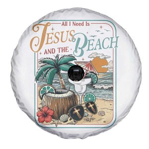 Funny Christian Beach Gift Spare Tire Cover All I Need Is Jesus And The Beach TS12 Print Your Wear