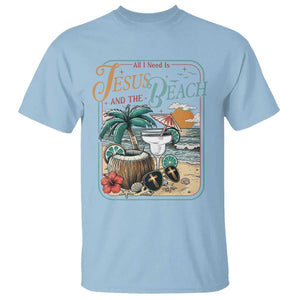 Funny Christian Beach Gift T Shirt All I Need Is Jesus And The Beach TS12 Light Blue Print Your Wear