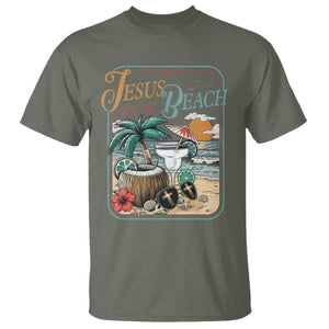 Funny Christian Beach Gift T Shirt All I Need Is Jesus And The Beach TS12 Military Green Print Your Wear