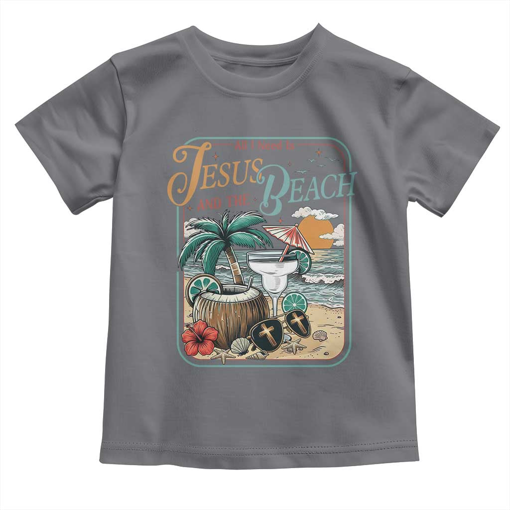 Funny Christian Beach Gift Toddler T Shirt All I Need Is Jesus And The Beach TS12 Charcoal Print Your Wear