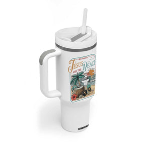 Funny Christian Beach Gift Tumbler With Handle All I Need Is Jesus And The Beach TS12 Print Your Wear