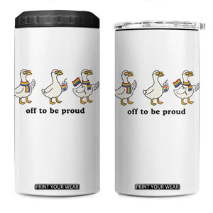 Funny Pride Goose Off To Be Proud 4 in 1 Can Cooler Tumbler LGBTQ Advocate Gift TS12 One Size: 16 oz White Print Your Wear