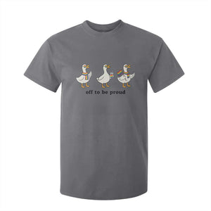 Funny Pride Goose Off To Be Proud T Shirt For Kid LGBTQ Advocate Gift TS12 Charcoal Print Your Wear