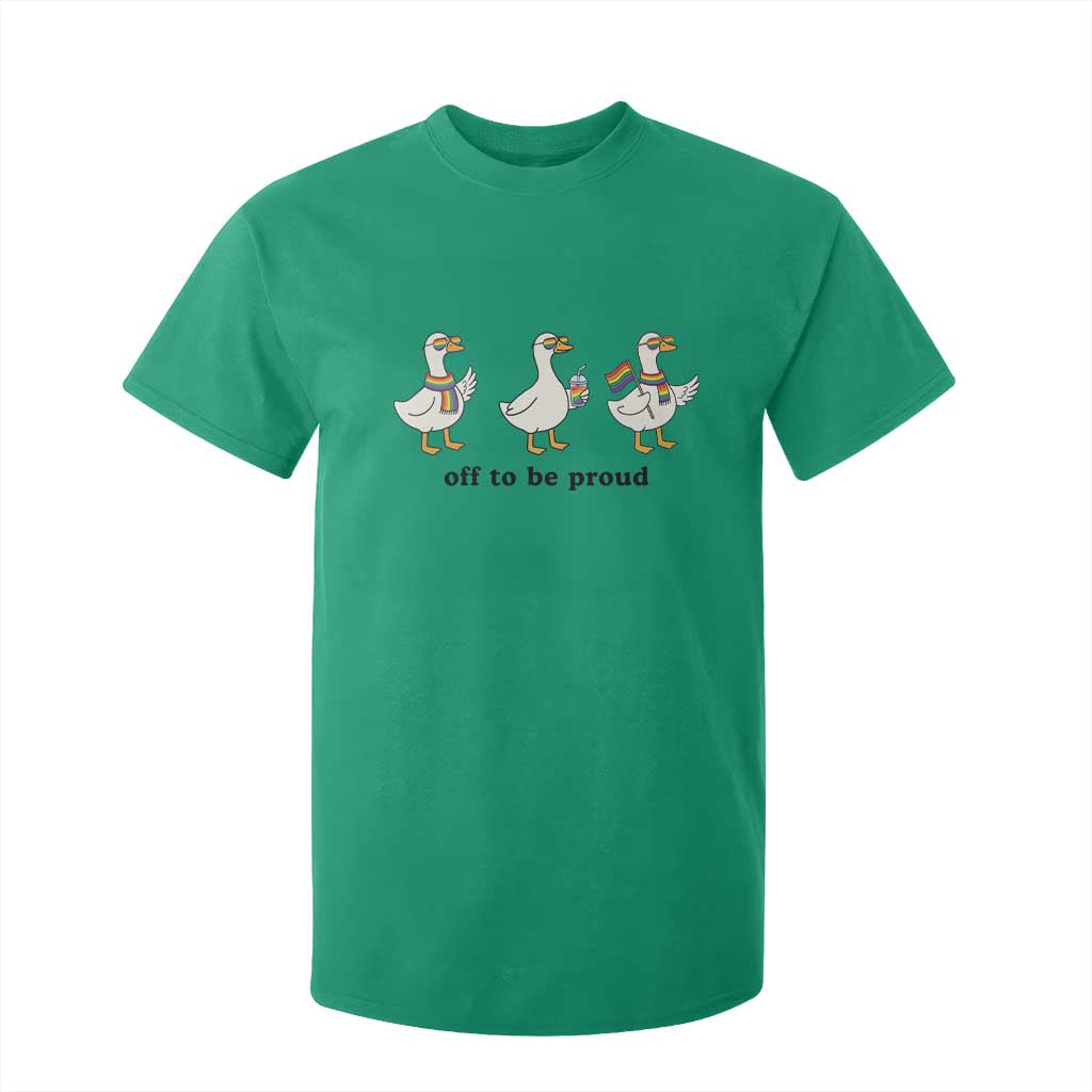 Funny Pride Goose Off To Be Proud T Shirt For Kid LGBTQ Advocate Gift TS12 Irish Green Print Your Wear