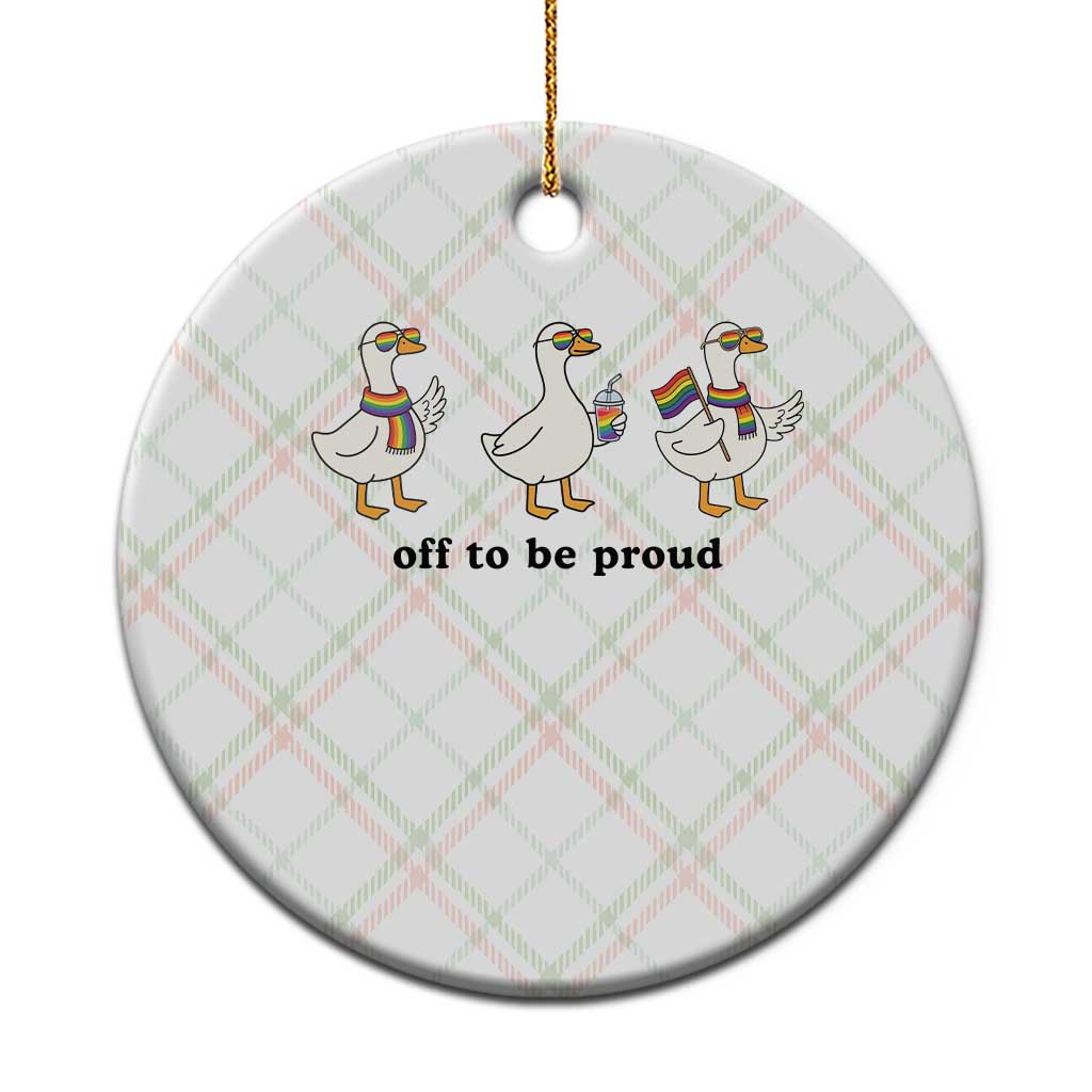 Funny Pride Goose Off To Be Proud Ceramic Ornament LGBTQ Advocate Gift TS12 1pc Christmas Plaid Print Your Wear