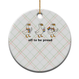 Funny Pride Goose Off To Be Proud Ceramic Ornament LGBTQ Advocate Gift TS12 1pc Christmas Plaid Print Your Wear