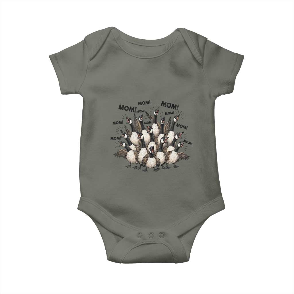 Silly Goose Mom Baby Onesie Funny Parenting Chaos Motherhood TS12 Military Green Print Your Wear