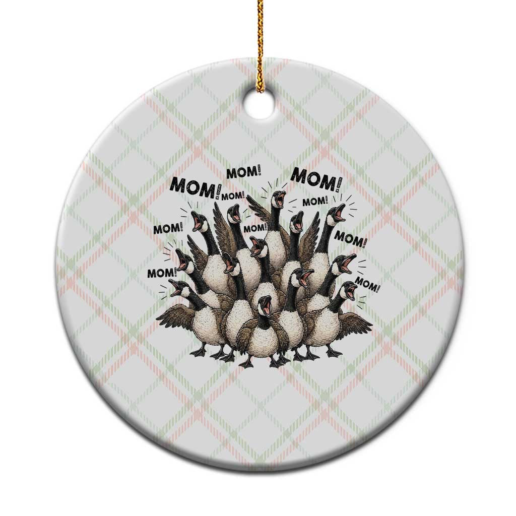 Silly Goose Mom Ceramic Ornament Funny Parenting Chaos Motherhood TS12 1pc Christmas Plaid Print Your Wear
