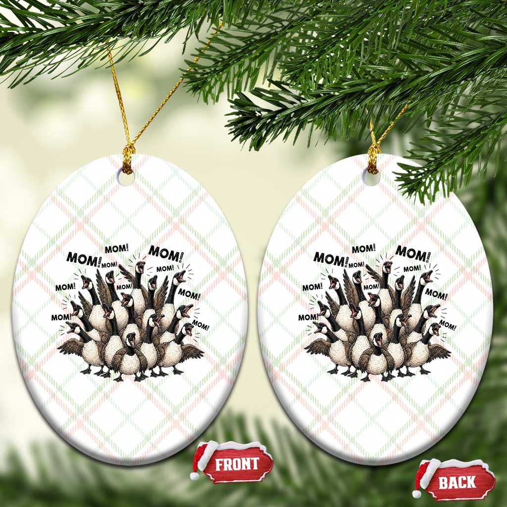 Silly Goose Mom Ceramic Ornament Funny Parenting Chaos Motherhood TS12 Print Your Wear