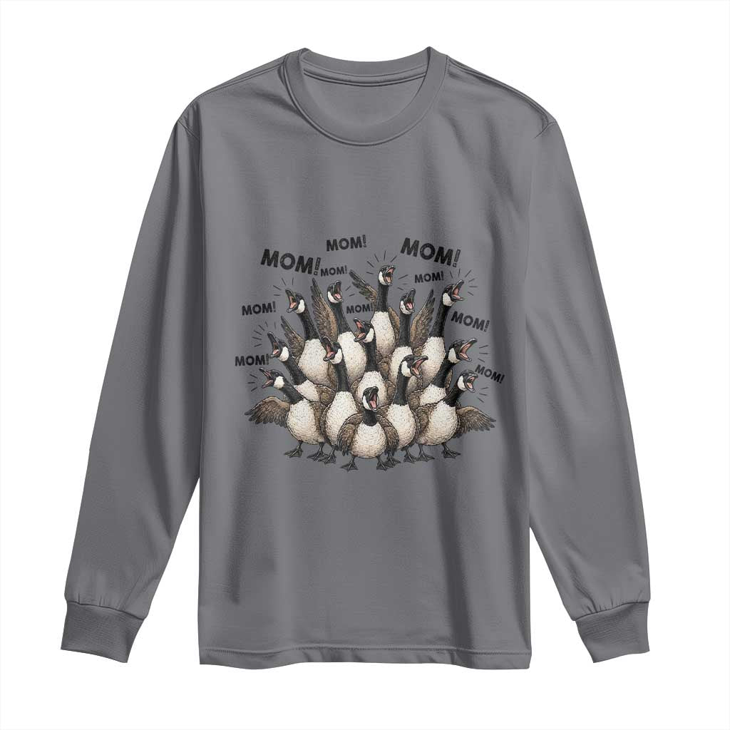 Silly Goose Mom Long Sleeve Shirt Funny Parenting Chaos Motherhood TS12 Charcoal Print Your Wear