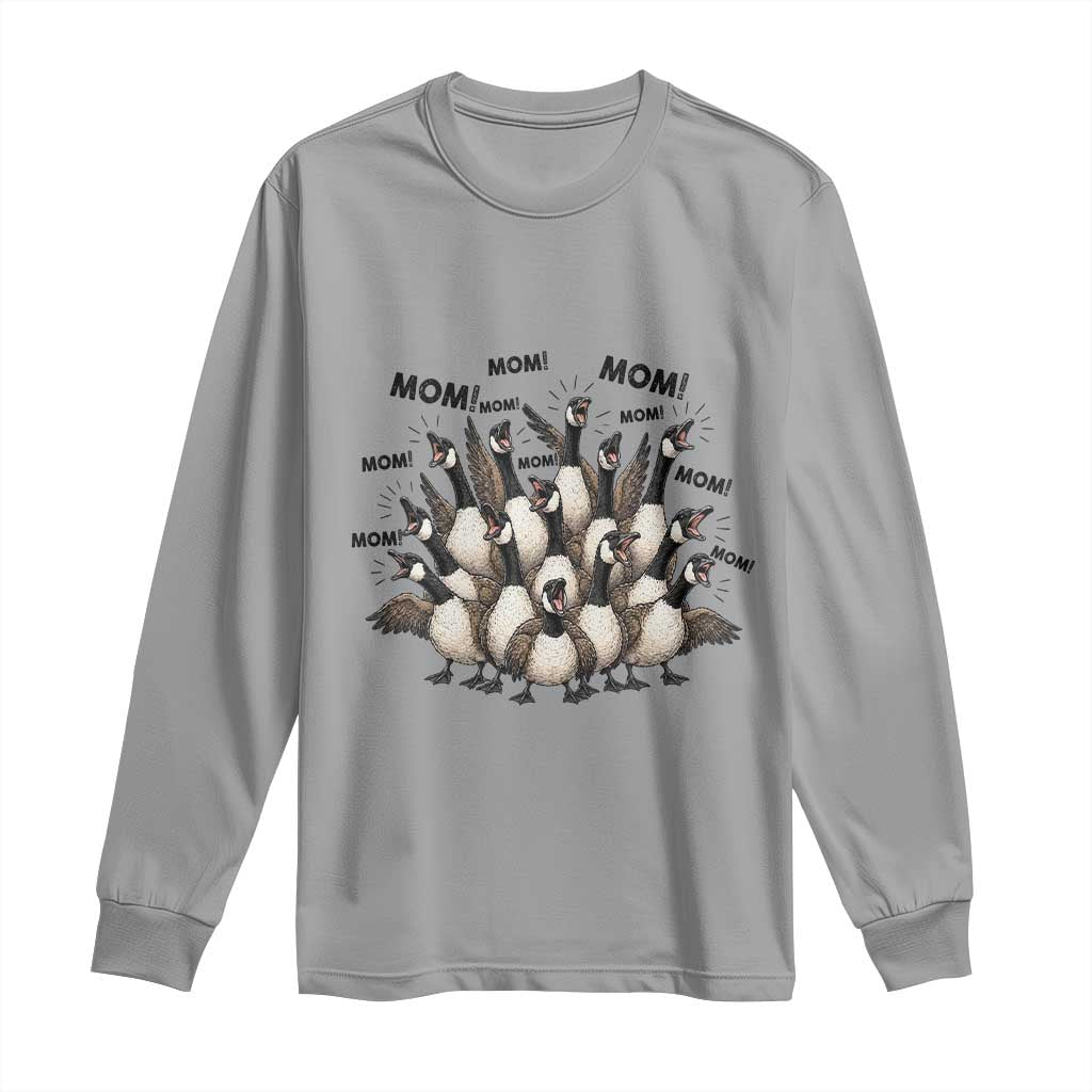 Silly Goose Mom Long Sleeve Shirt Funny Parenting Chaos Motherhood TS12 Sport Gray Print Your Wear